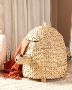 Cesta de Almacenamiento de Jacinto de Agua a Precio Económico, Tejida con Fibra Vegetal, Forma de Dibujo Animado, Organizador Decorativo para Habitación Infantil - Product Image 4
