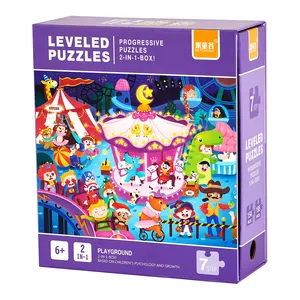 Top qualité coloré nivelé puzzle 7-aire de jeux 43x30x0.23cm éducatifs échelle de puzzle cognitive jouet