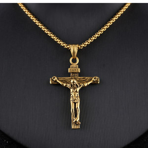Bijoux fantaisie colliers pendentifs pour hommes Crucifix de pâques en acier inoxydable jésus <span class=keywords><strong>Christ</strong></span> croix pendentif collier pour hommes femmes - Product Image 5