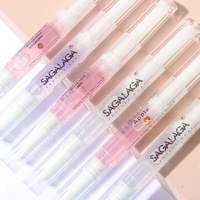 SAGALAGA Stylo vide pour huile à cuticules avec logo personnalisé, 2-4 ml, rechargeable, tube rotatif pour soins des ongles, marque privée OEM ODM, stylo vide avec pinceau