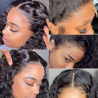 Vierge indienne brute Afro Kinky Curly Short Bob Perruques Cheveux Humains Lace Front Perruque Transparent Full Hd Lace Frontal Perruque Pour Les Femmes Noires