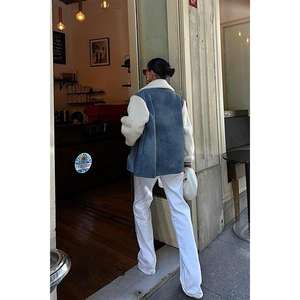 Veste en jean Sobe avec col et manches en fausse fourrure, coupe-vent, pour femme, multicolore - Product Image 4