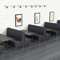 Sièges en cuir pour restaurant commercial, ensemble de meubles de restaurant personnalisés, canapé de restaurant double face