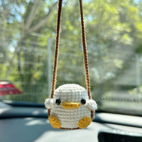 Pendentifs de rétroviseur pour voiture, breloques animaux mignons en polyester crochetés à la main, best-sellers transfrontaliers, pour 5-7 ans