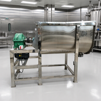 Mélangeur à ruban en acier inoxydable SUS316L de qualité alimentaire avec moteur servo et engrenage pour le mélange de détergents, produits chimiques alimentaires, plastiques et poudres sèches 220V