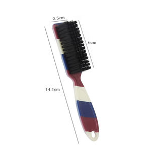 Wholesale Custom logo Brush Mini Barber Salon <strong>Neck</strong> Clean Brush Barber <strong>Knife</strong> Old-fashioned Oil men hair brush - Product Image 5