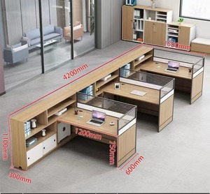 Computadora de escritorio de tablero Escritorio de oficina para 6 personas Estación de Trabajo <span class=keywords><strong>Financiera</strong></span> de 6 plazas Muebles modernos de alta calidad - Product Image 4