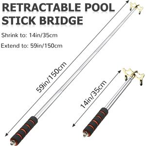 Support de queue de billard Skylety réglable en aluminium avec tête de pont en laiton amovible pour le snooker et le billard - Product Image 3