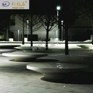 New Magic Stone Grc Terrazzo Bench 3Cm Thick Outdoor <b>Cement</b> Imitation Stone Park Furniture Municipal Landscaping - Product Image 4