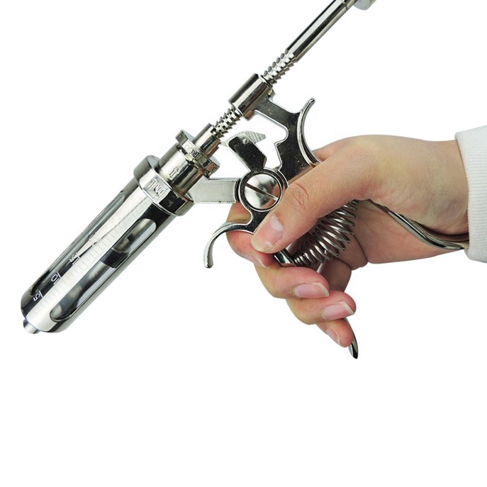 Top Quality Automatic Pistol Veterinary Vaccine Syringe Stainless Steel 30ml Veterinary Vaccine Injection Syringe