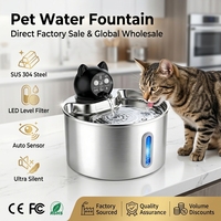 [Vente directe usine] Fontaine à eau intelligente pour chat en acier inoxydable 3,2 L, distributeur d'eau pour animaux de compagnie en gros avec capteur automatique