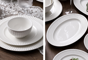 Factory Direct Nordic Minimalist White Porcelain Tableware <b>Set</b> Dinnerware Soup Bowls Eco-Friendly Dishwasher Safe <b>Microwave</b> Oven - Product Image 6