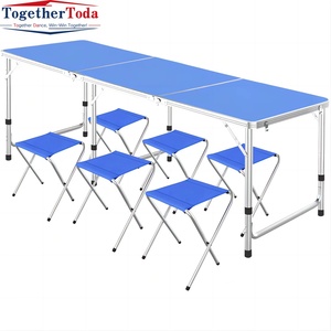 Table pliante légère en alliage d'aluminium, idéale pour le rangement, portable, pour le jardin, le camping et les activités de plein air - Product Image 6