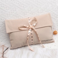 Pochette Cadeau Haut de Gamme en Daim Imprimée avec Logo Personnalisé, Enveloppe Luxe en Velours avec Ruban, Sac Anti-Poussière pour Chaussures, Vêtements, Portefeuilles