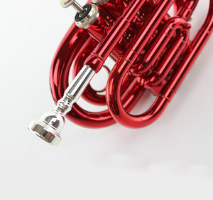 Trompeta <span class=keywords><strong>de</strong></span> Bolsillo para Principiantes, <span class=keywords><strong>Instrumento</strong></span> Musical <span class=keywords><strong>de</strong></span> <span class=keywords><strong>Cuerno</strong></span> Rojo, Gran Venta - Product Image 6