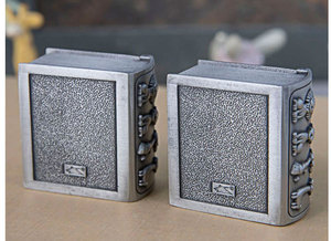 Estuches para primeros dientes de bebé Cajas de almacenamiento para primeros rizos Organizadores de recuerdos de metal Cofre del Tesoro plateado/Diseño de libros - Product Image 5