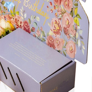 Custom Printed Beautiful Luxury Corrugated Flower Bouquet <b>Shipping</b> <b>Box</b> - Product Image 6