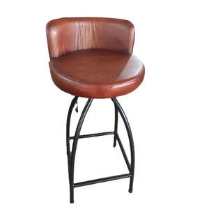 Luxury Modern Leisure Eco-friendly Genuine Leather <b>Low</b> Back Bar <b>Stool</b> for Home Gym Mall Clubs and Pubs - Product Image 2