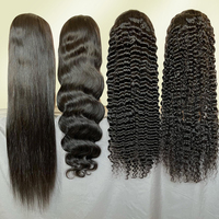 Rambut manusia Brasil selaras kutikula mentah murah Wig Frontal renda transparan Wig depan renda Hd dengan rambut bayi untuk wanita warna hitam