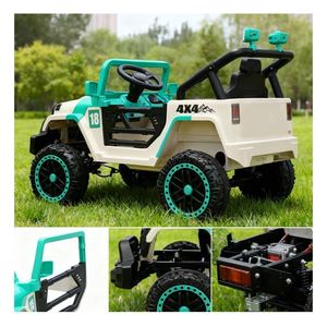 Voiture électrique double moteur pour bébé avec lecteur MP3, design personnalisé, poignée de poussée, roues à roulement fluide, corps en plastique, pour intérieur - Product Image 3