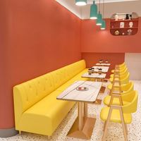 Fabricant de meubles de restaurant contemporains, ensemble de canapés de café avec panneau en bois pour hôtel et restauration rapide