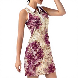 <b>Custom</b> New Design Performance Moisture Wicking Slim Fit Color Block Sleeveless Tennis <b>Dress</b> One Body Sports suit - Product Image 1