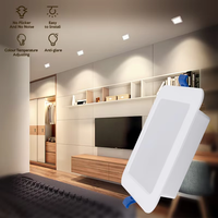 Lampu Sorot bawah hangat abadi 18W 6 inci lampu Panel LED persegi baru lampu latar tersembunyi plastik DOB