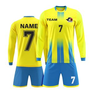 Set di <span class=keywords><strong>Maglie</strong></span> da <span class=keywords><strong>Calcio</strong></span> Personalizzate con Logo per Uomo, Divisa da Club a Maniche Lunghe in Spandex/Poliestere ad Asciugatura Rapida, Unisex - Product Image 3