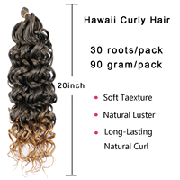 20 "Cheveux de tressage synthétiques naturels Hawaii Curl Hairstyle Ocean Wave Crochet tresse Extensions de cheveux pour les femmes cheveux