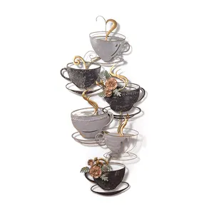 Tea Cups Wall Art | Vertical Wall Hanging