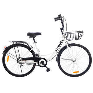 Aiyoucy City Bike 26 Inch Steel <b>Frame</b> Classic Style With Front Basket For Adults Commuters Students - Product Image 1