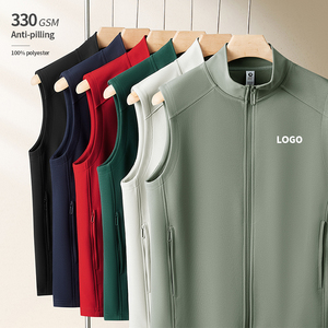 Double zipper <strong>pullers</strong> sleeveless jacket custom logo Outdoor sports golf work vest for men - Product Image 1