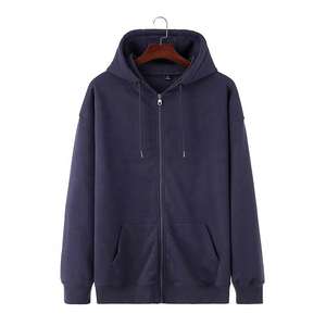 เสื้อสเวตเตอร์แบบมีฮู้ดสำหรับผู้ชายและผู้หญิงเสื้อสเวตเตอร์มีซิปรูดแบบลำลองสำหรับผู้ชายและผู้หญิงผ้าคอตตอนออร์แกนิกทรงโอเวอร์ไซส์ออกแบบโลโก้ได้ตามต้องการ - Product Image 2