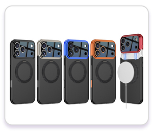 Coque de téléphone magnétique ultra-fine Ckk pour iPhone 17 Pro Max, antichoc et support rotatif, compatible charge sans fil, protection de l'objectif de l'appareil photo, en PC - Product Image 3