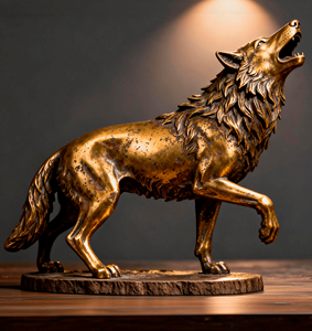 Armadietto del vino realistico dipinto a mano realistico da giardino all'aperto con figurina animale in resina di <span class=keywords><strong>lupo</strong></span> in stile americano - Product Image 2