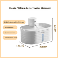 Fontaine à eau sans fil pour chat de 2,5 L, distributeur d'eau rechargeable pour animaux de compagnie de 5000 mAh avec capteur à 120 degrés et pompe silencieuse de 20 dB