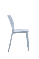 Chaise de café moderne, simple, ergonomique, empilable, en polypropylène bleu clair