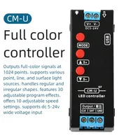 Controlador LED Lededit para tiras de luces LED que cambian de color, 1024 píxeles, carga máxima 5V/12V/24V, programable por software, control remoto CM-U, 1 canal, bajo consumo.