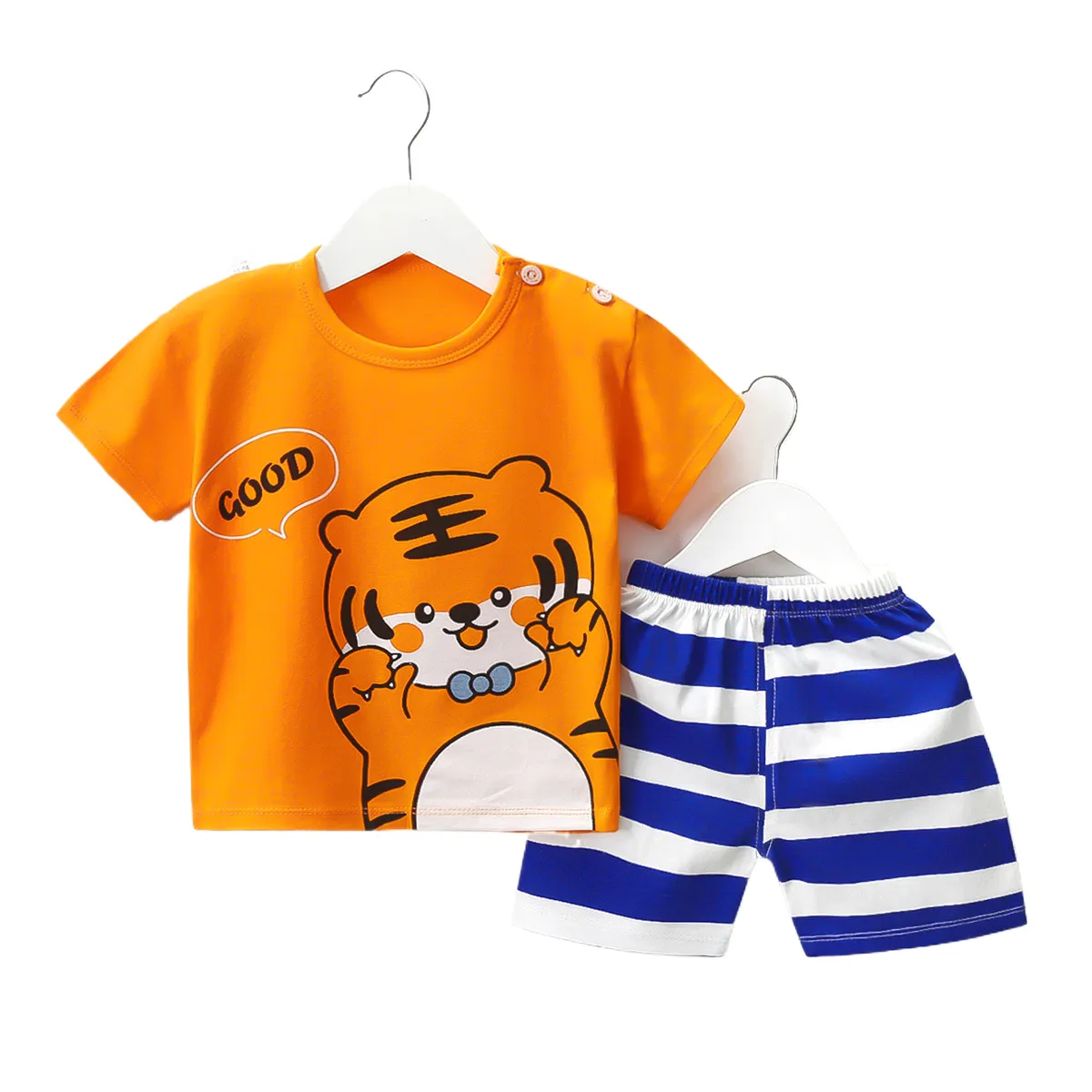 Новая летняя хлопковая детская футболка шорты Модная Летняя одежда комплекты одежды для мальчиков
