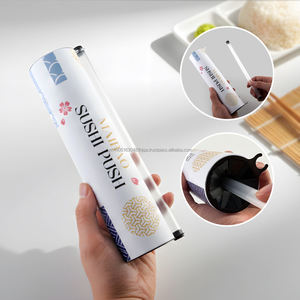Custom Eco Paper Sushi Push Up Tube Packaging Aluminum <b>Foil</b> Lined Cylindrical Takeout <b>Container</b> Box with Separate Sauce Tube - Product Image 5