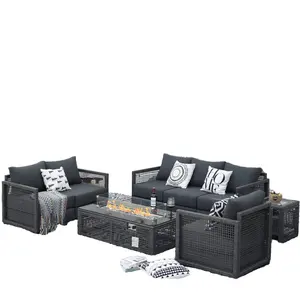 Moderne High-End Pe Rotan Buiten Vrijetijdsmeubilair Waterdichte Tuin Binnenplaats Sofa Set