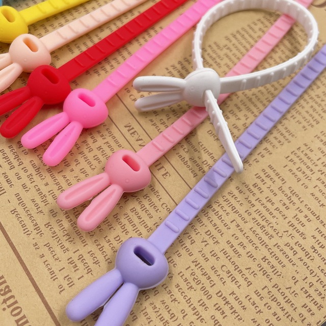 Silicone Self-Locking Wire Cable Zip Ties Multi-functional Reusable Cable Ties Organiser Fasten Cable Food Bag Bundle Tool