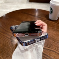 Luxury Electroplated Transparent PC Back Cover Magnetic Cell Phone Case for iPhone 14 15 16 17 Pro Max With Lens Film Protection