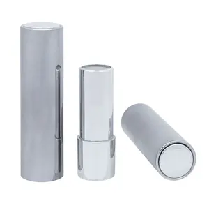 Custom Cosmetic Lipstick Tube Unique Special Design Metal Silver Lipstick Tube Packaging