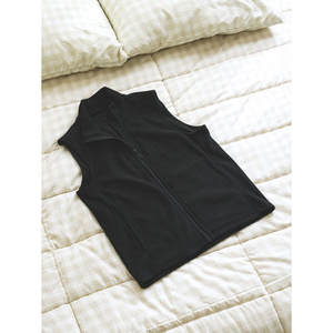 Gilet bouffant tissé pour femme haut extérieur long avec broderie décoration remplissage en coton pour toutes les saisons-maison des puces-UP noir taille L - Product Image 1