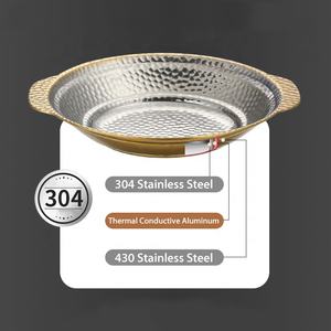 Vente directe Triply 304 Réchaud à <span class=keywords><strong>alcool</strong></span> en acier inoxydable Pot chaud antiadhésif Buffet chauffe-plats - Product Image 2