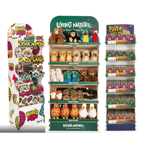 Biểu tượng tùy chỉnh cửa hàng bán lẻ kệ trưng bày siêu thị đồ chơi sang trọng hiển thị sàn đứng sóng gỗ các tông đứng - Product Image 2