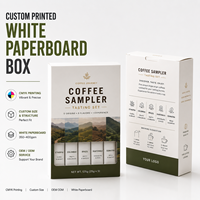 Envío Rápido, Caja de Cartón Plegable Blanca SBS de 350 g/m² para Café Especializado, Caja de Degustación de Café, Empaque de Alta Calidad
