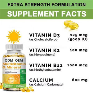 Suplemento Alimenticio OEM Complejo de Vitaminas A, C, B3, B5, B6, B12, Calcio, Hierro, Zinc, Cápsulas de Gelatina Blanda Multivitamínicas Veganas - Product Image 2