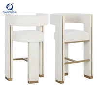 Chaise de bar tendance, mobilier moderne, tabouret de comptoir rembourré en velours, chaise haute de bar pour la cuisine, tabouret de bar pour la maison, mobilier d'hôtel